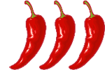  Three red peppers