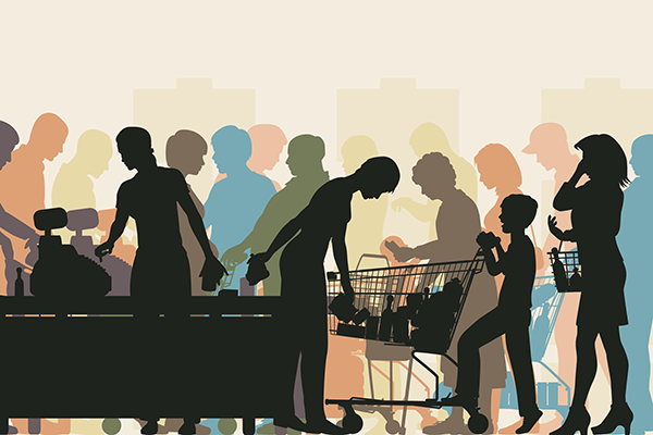 Shoppers silhouette