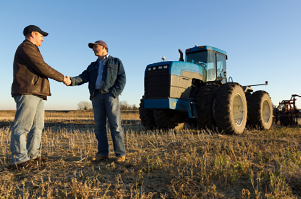 Farmers shaking hands