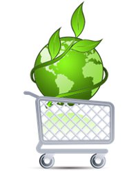 Shopping cart with green world
