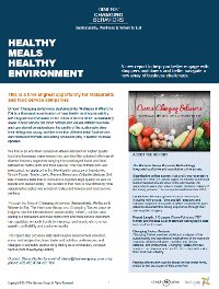 Healthy meals healthy environment