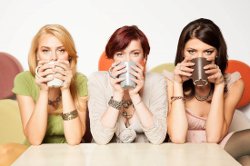 three women and their coffee